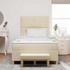 vidaXL Letto a molle con materasso Crema 120 x 190 cm Tessuto