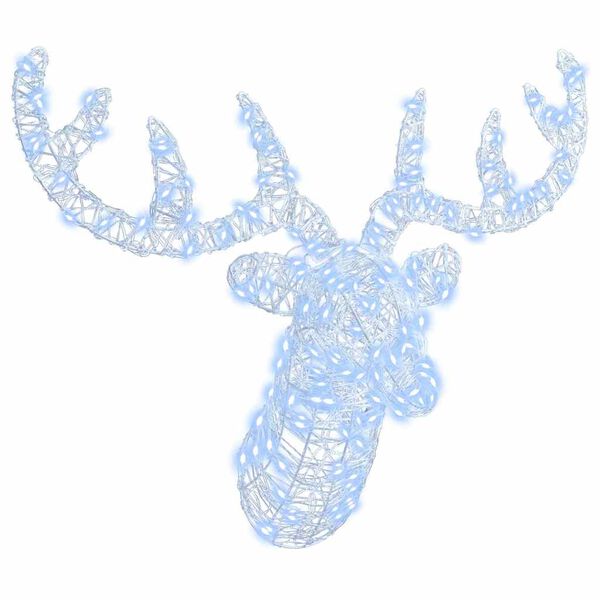 vidaXL Testa di Renna Bianco freddo 68 x 36,5 x 62,5 cm Acrilico