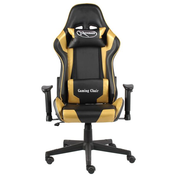 vidaXL Sedia da Gaming Girevole Oro in PVC