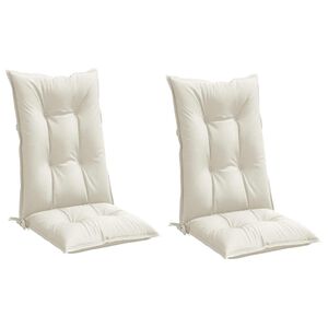 vidaXL Cuscini Sedia Schiena Alta 2 Crema M&eacute;lange 120x50x7 Tessuto