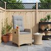 vidaXL Poltrona reclinabile con tavolino 62 x 64 x 112 cm polyrattan