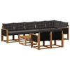 vidaXL Set di divani da esterno con cuscino 9 pcs Naturale e Nero
