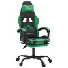vidaXL Sedia da Gaming Girevole con Poggiapiedi Nero Verde Similpelle