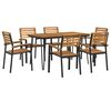 vidaXL Set Pranzo da Giardino 7 pz Legno Massello di Acacia e Metallo