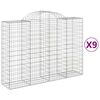 vidaXL Cesti Gabbioni ad Arco 9 pz 200x50x140/160 cm Ferro Zincato