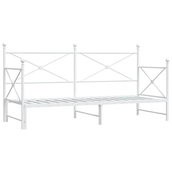 vidaXL Divano Letto Estraibile senza Materasso Bianco 80x200cm Acciaio