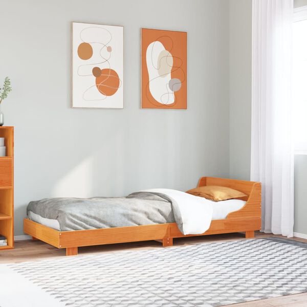 vidaXL Letto senza Materasso Marrone Cera 100x200 cm in Legno di Pino
