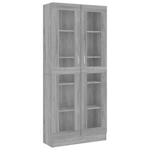 vidaXL Mobile Vetrina Grigio Sonoma 82,5x30,5x185 Legno Multistrato