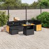 vidaXL Set Divani da Giardino con Cuscini 8 pz Nero in Polyrattan
