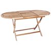 vidaXL Tavolo da Giardino Pieghevole Naturale 160 x 80 x 76 cm