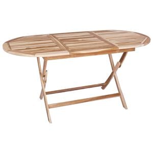 vidaXL Tavolo da Giardino Pieghevole Naturale 160 x 80 x 76 cm