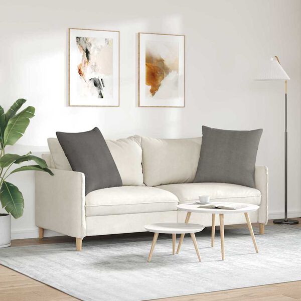 vidaXL Cuscini da Divano 2 pcs Grigio chiaro 80 x 80 cm