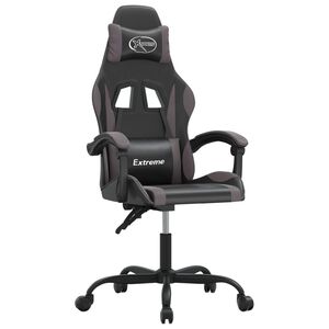 vidaXL Sedia da Gaming Girevole Nera e Grigia in Similpelle