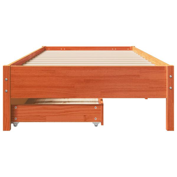 vidaXL Letto senza Materasso Marrone Cera 75x190 cm in Legno di Pino