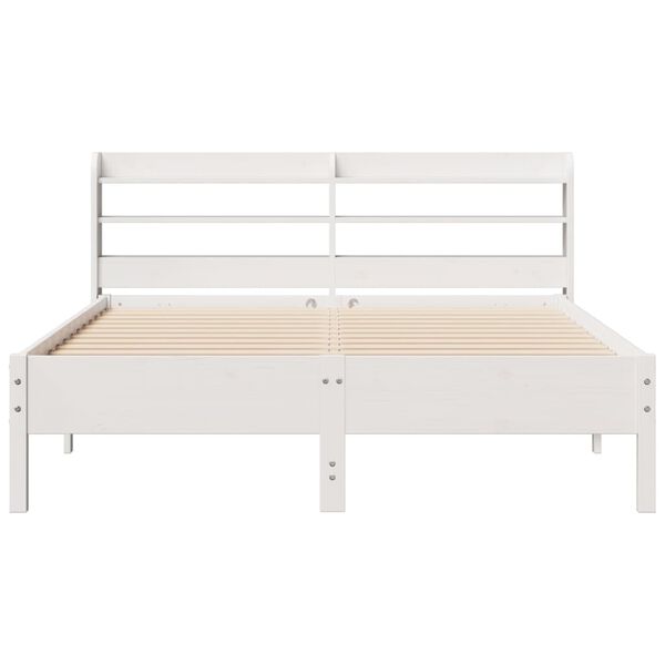 vidaXL Letto senza Materasso Bianco 140x190 cm Legno Massello di Pino