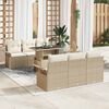 vidaXL Set Divano da Giardino con cuscino 7 pcs Beige Poly Rattan