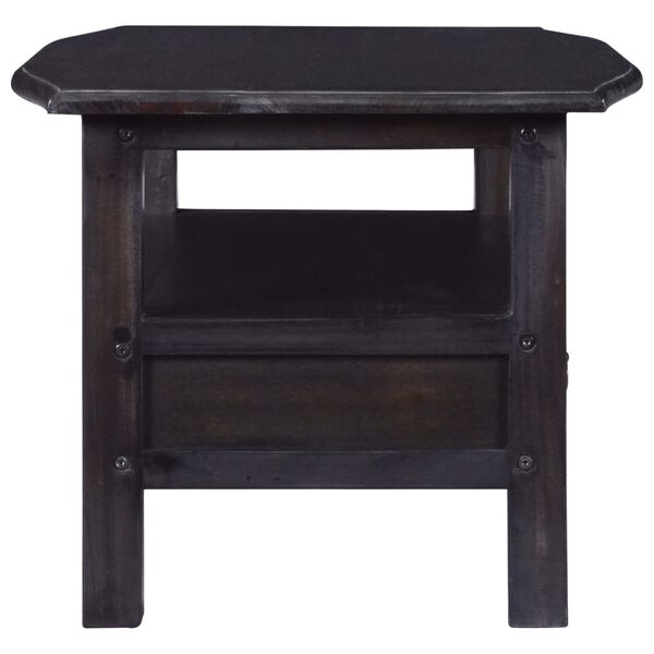vidaXL Tavolino Salotto Nero 90x50x40 cm in Legno Massello di Mogano