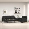 vidaXL Set di Divani 2 pz con Cuscini Decorativi Nero in Tessuto