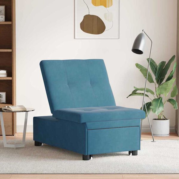 vidaXL Divano letto Blu 194 x 67 x 82 cm Velluto
