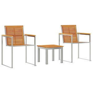 vidaXL Lettino da sole 3 pz Marrone
