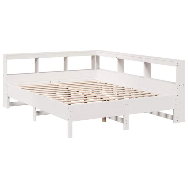 vidaXL Letto Libreria senza Materasso Bianco 140x190 cm Legno di Pino