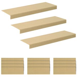 vidaXL Tappeti per scale 15 pz 65 x 21 x 4 cm Beige Poliestere
