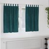 vidaXL Tende con tende 2 pcs Verde Scuro 140 x 140 cm Velluto