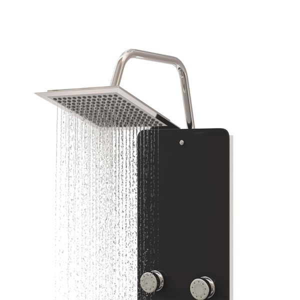 vidaXL Pannello Doccia in Vetro 25x47,5x130 cm Nero