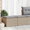 vidaXL Set Divano da Giardino 2 pz con Cuscini Beige Polyrattan Acacia