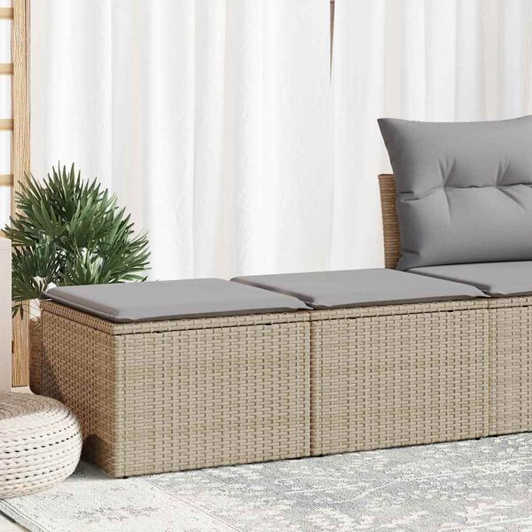 vidaXL Set Divano da Giardino 2 pz con Cuscini Beige Polyrattan Acacia