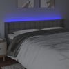 vidaXL Testiera a LED Grigio 163x16x78/88 cm in Similpelle