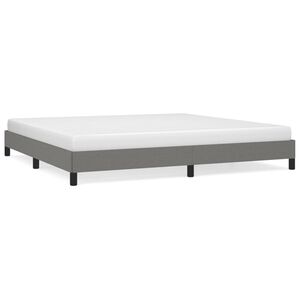 vidaXL Giroletto senza Materasso Grigio Scuro 200x200 cm Tessuto