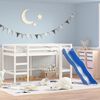 vidaXL Letto Soppalco Scivolo Bambini Bianco 90x190 cm Massello Pino