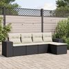 vidaXL Set Divani da Giardino 5 pz con Cuscini in Polyrattan Nero