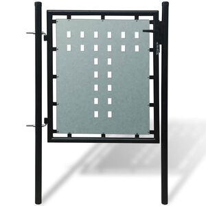 vidaXL Cancello per Recinzione a una Porta Nero 100x75 cm
