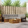 vidaXL Set di divani da esterno 5 pcs Grigio Naturale e Chiaro