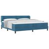 vidaXL Letto a molle con testiera Blu scuro 200 x 200 cm Velluto