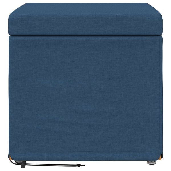 vidaXL Pouf Blu 41 x 41 x 40 cm Tessuto e Legno Ingegnerizzato