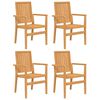vidaXL Sedie da Giardino Impilabili 4 pz 56,5x57,5x91 cm Massello Teak