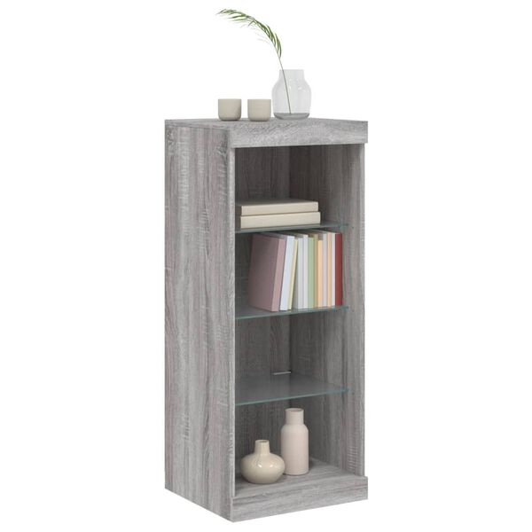 vidaXL Credenza con Luci LED Grigio Sonoma 41x37x100 cm