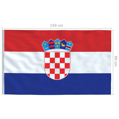 vidaXL Bandiera della Croazia con Pennone in Alluminio 6,2 m