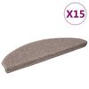 vidaXL Tappetini per scale 15 pz 65x21x4 cm Beige scuro Semicircolari Grandi