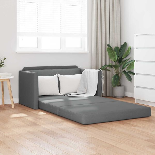 vidaXL Divano letto 110cm Grigio scuro Tessuto