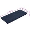 vidaXL Tappetini Autoadesivi per Scale 15 pz 65x24,5x3,5 cm Blu