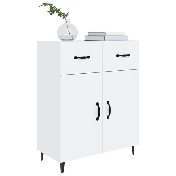 vidaXL Credenza 69,5x34x90 cm in Legno Multistrato Bianco Lucido