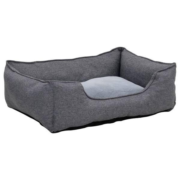 vidaXL Lettino per Cani Grigio 65x50x20 cm in Pile Effetto Lino
