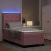vidaXL Letto con Box Springs LED e Materasso Rosa 90 x 190 cm Velluto
