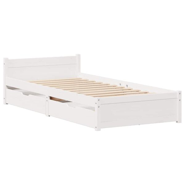 vidaXL Letto senza Materasso Bianco 90x190 cm in Legno Massello Pino