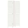 vidaXL Divisorio Ambienti 3Pannelli Bianco Legno Massello di Paulownia