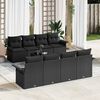 vidaXL Set Divano da Giardino con cuscino 9 pcs Nero polyrattan